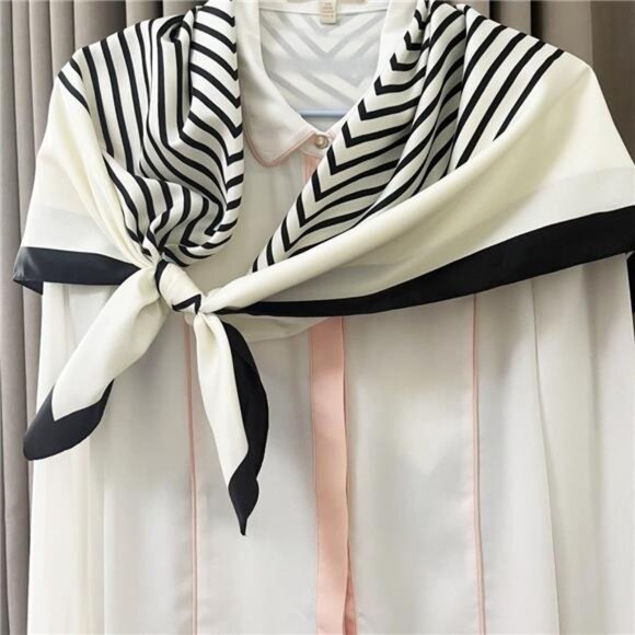 Silk Like Head Scarf for Women - Satin Large Hair Scarves - 35" Square - Picture 5 of 7